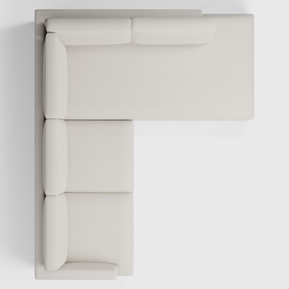 Haven Sectional Set 01 Left Arm Sofa Terminal Chaise Low-poly 3D model_10