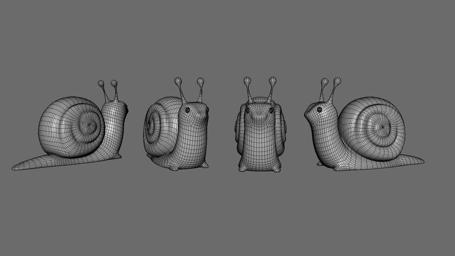 Cartoon Snail v009 - 3D Model Low Poly Low-poly 3D model_8