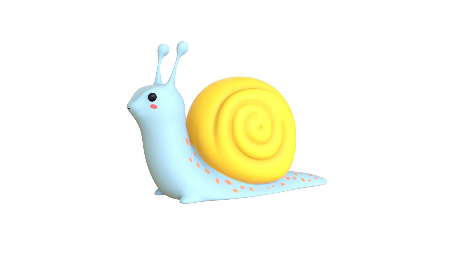Cartoon Snail v010 - 3D Model Low Poly Low-poly 3D model_1
