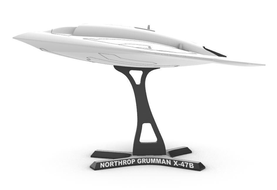 X-47B Northrop Grumman drone 3D print model_3