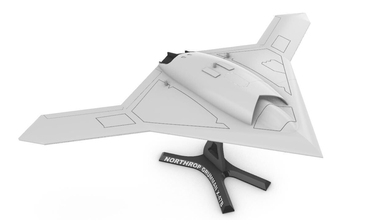 X-47B Northrop Grumman drone 3D print model_5