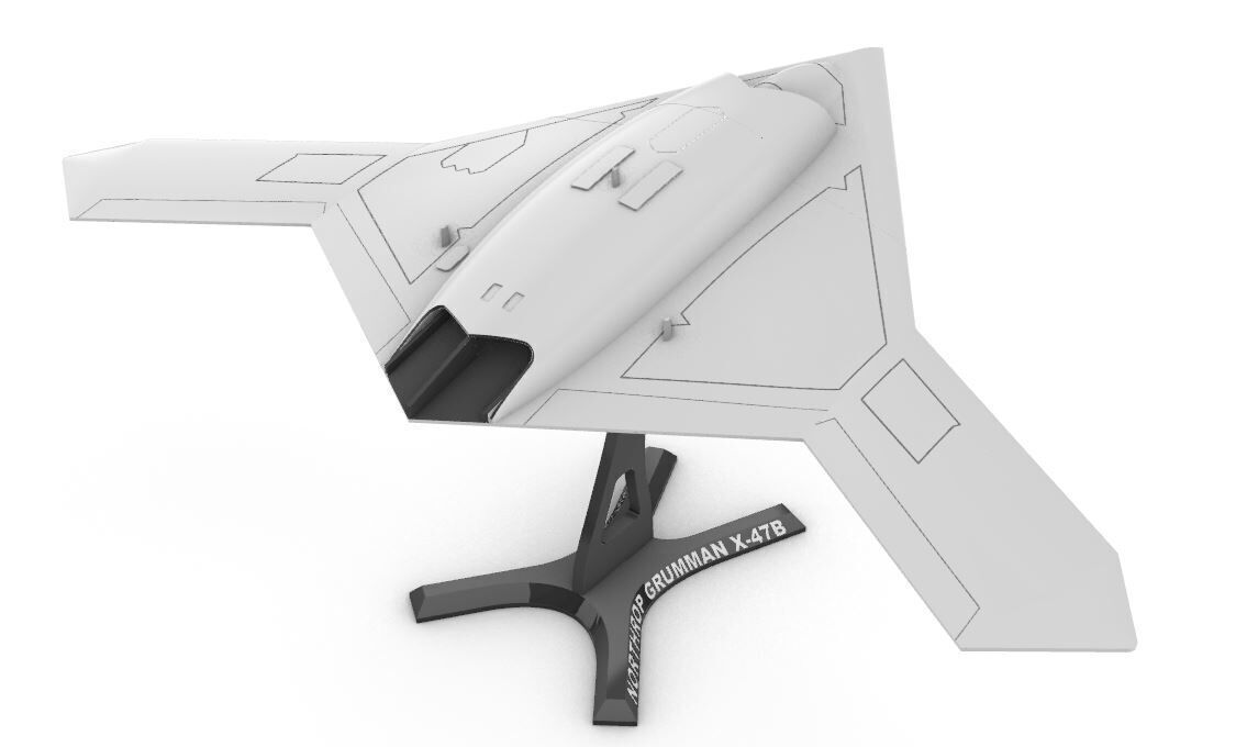 X-47B Northrop Grumman drone 3D print model_2