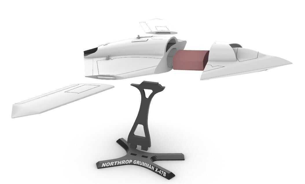 X-47B Northrop Grumman drone 3D print model_7
