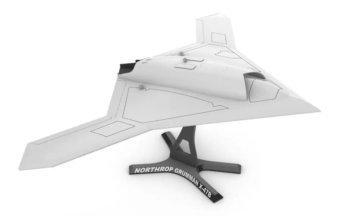 X-47B Northrop Grumman drone 3D print model_0