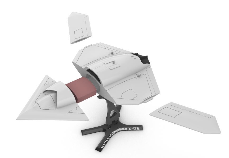 X-47B Northrop Grumman drone 3D print model_6