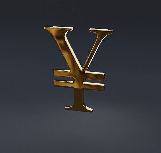 Golden Yen Symbol 3D print model
