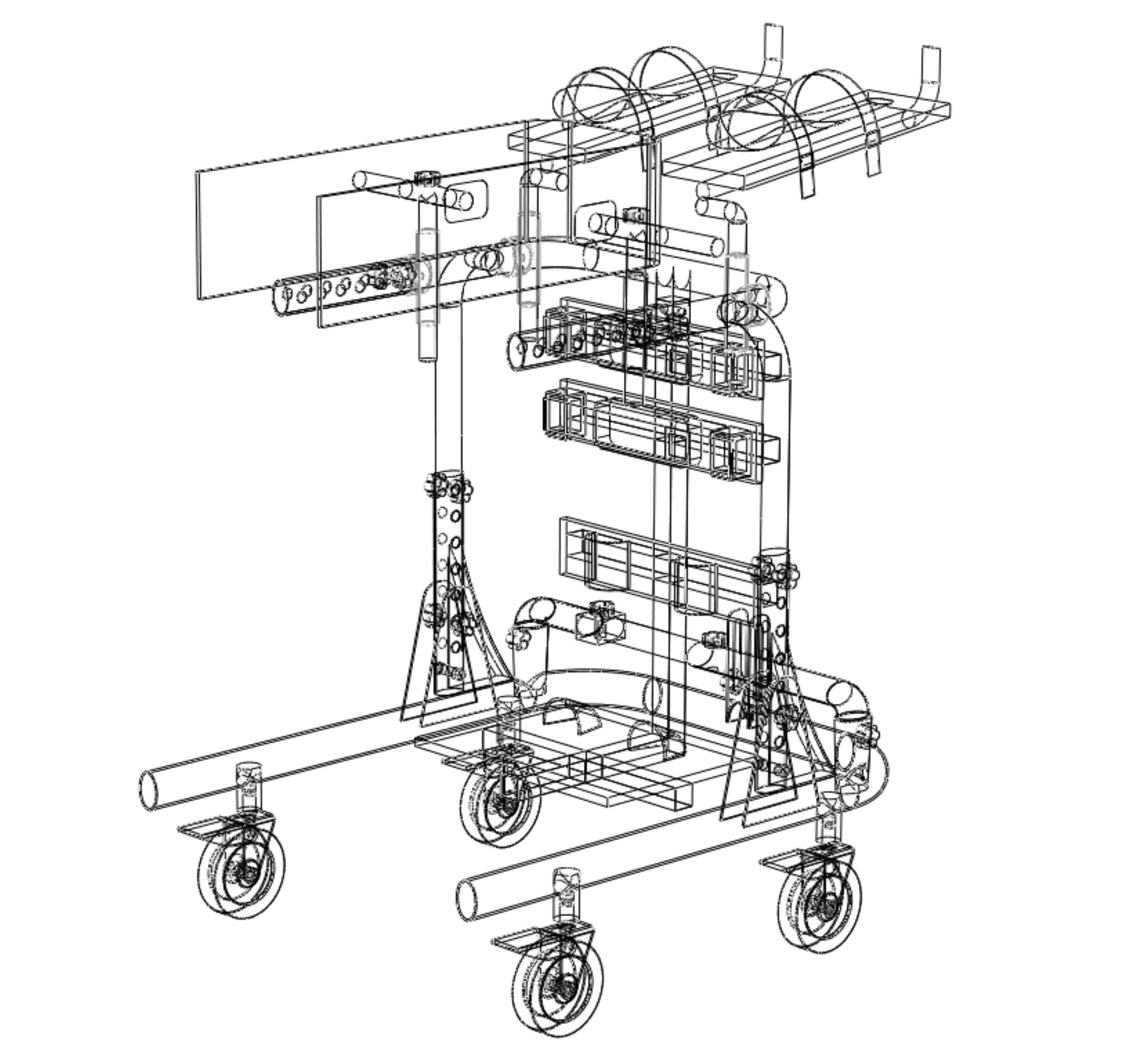 GAIT TRAINER SWING REHAB WALKING EXERCISE AIDS STAND PEDIATRIC 3D model_41