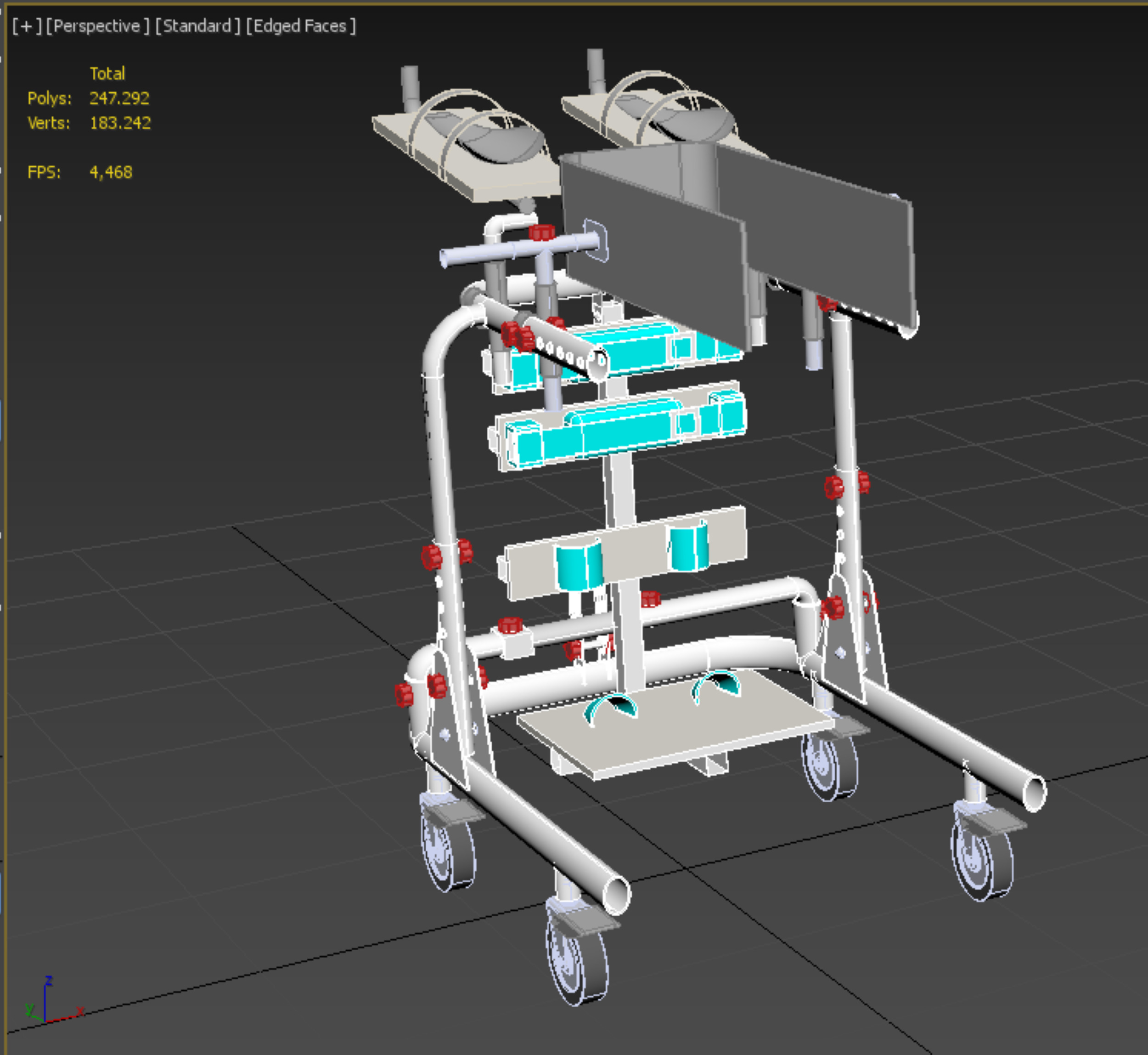 GAIT TRAINER SWING REHAB WALKING EXERCISE AIDS STAND PEDIATRIC 3D model_42