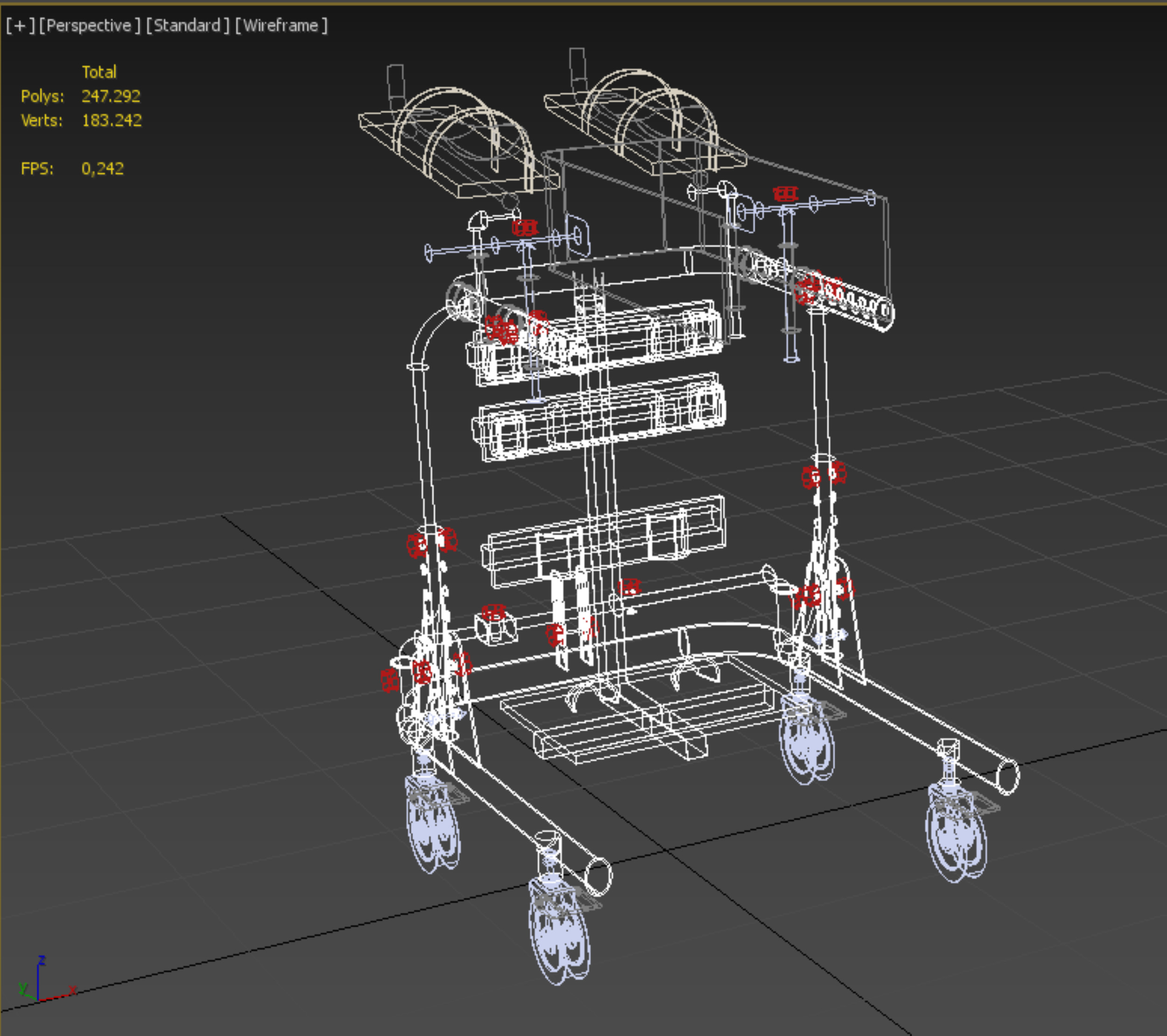 GAIT TRAINER SWING REHAB WALKING EXERCISE AIDS STAND PEDIATRIC 3D model_39