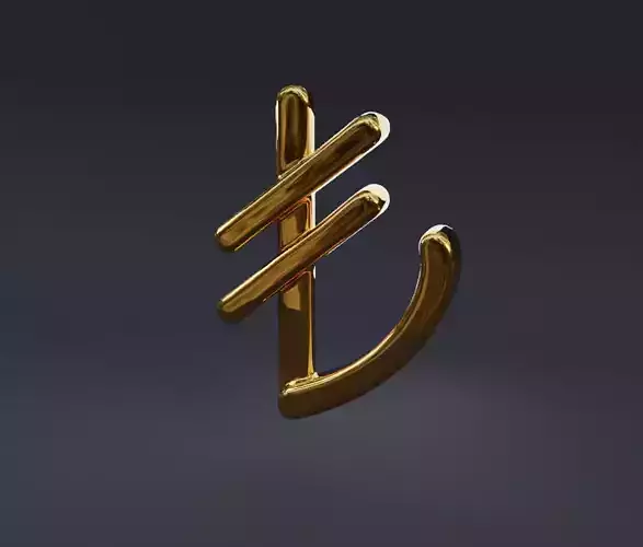 Golden Lira Currency Symbol