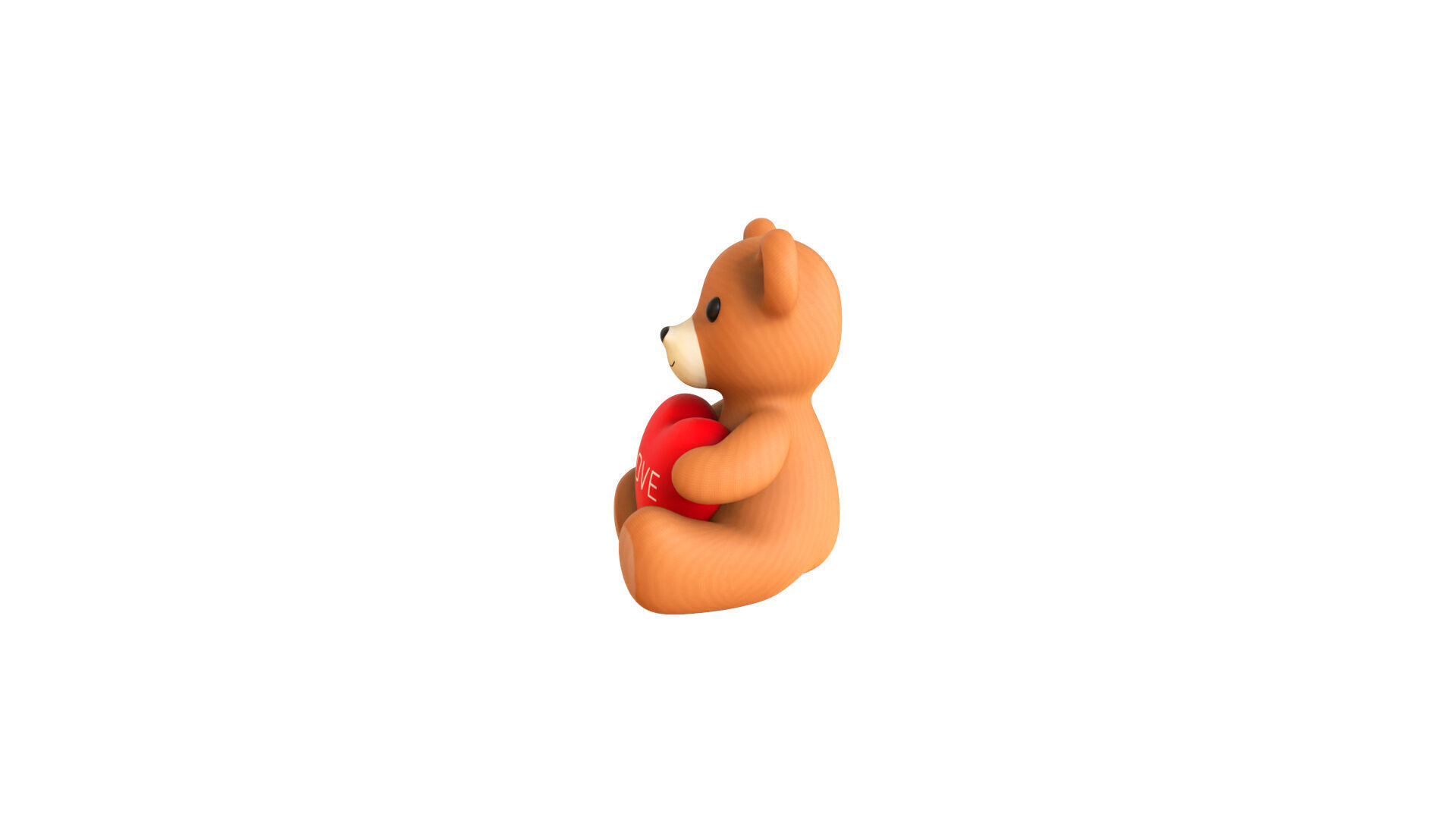 Valentines Day Teddy Bear With Heart  3D model_6