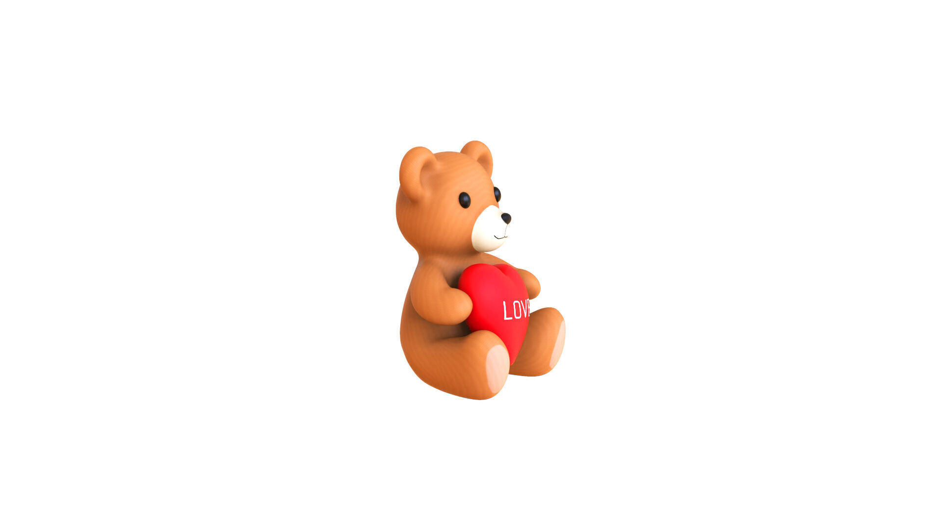 Valentines Day Teddy Bear With Heart  3D model_18