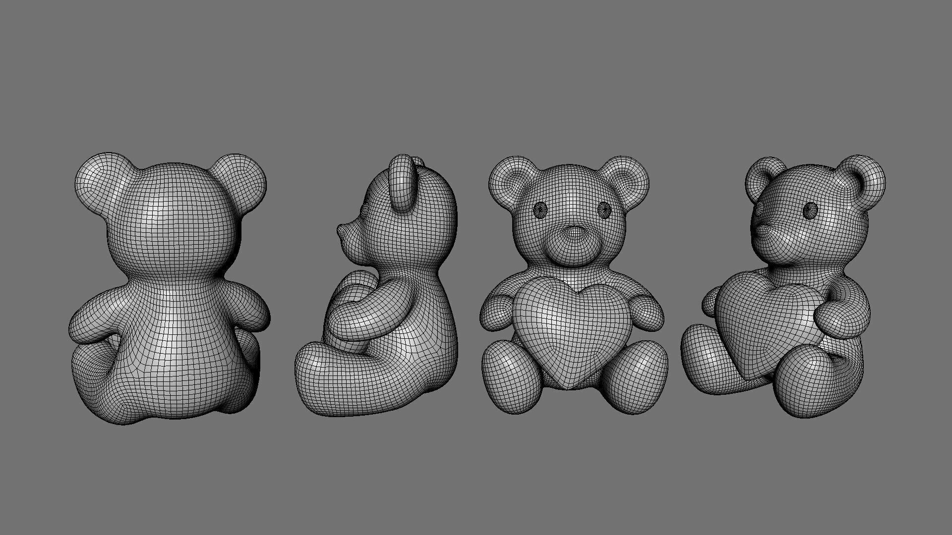 Valentines Day Teddy Bear With Heart  3D model_8