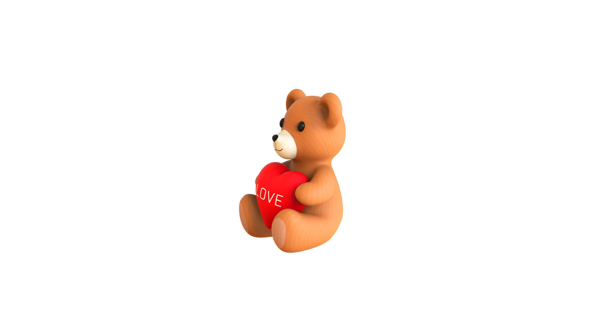 Valentines Day Teddy Bear With Heart  3D model_4