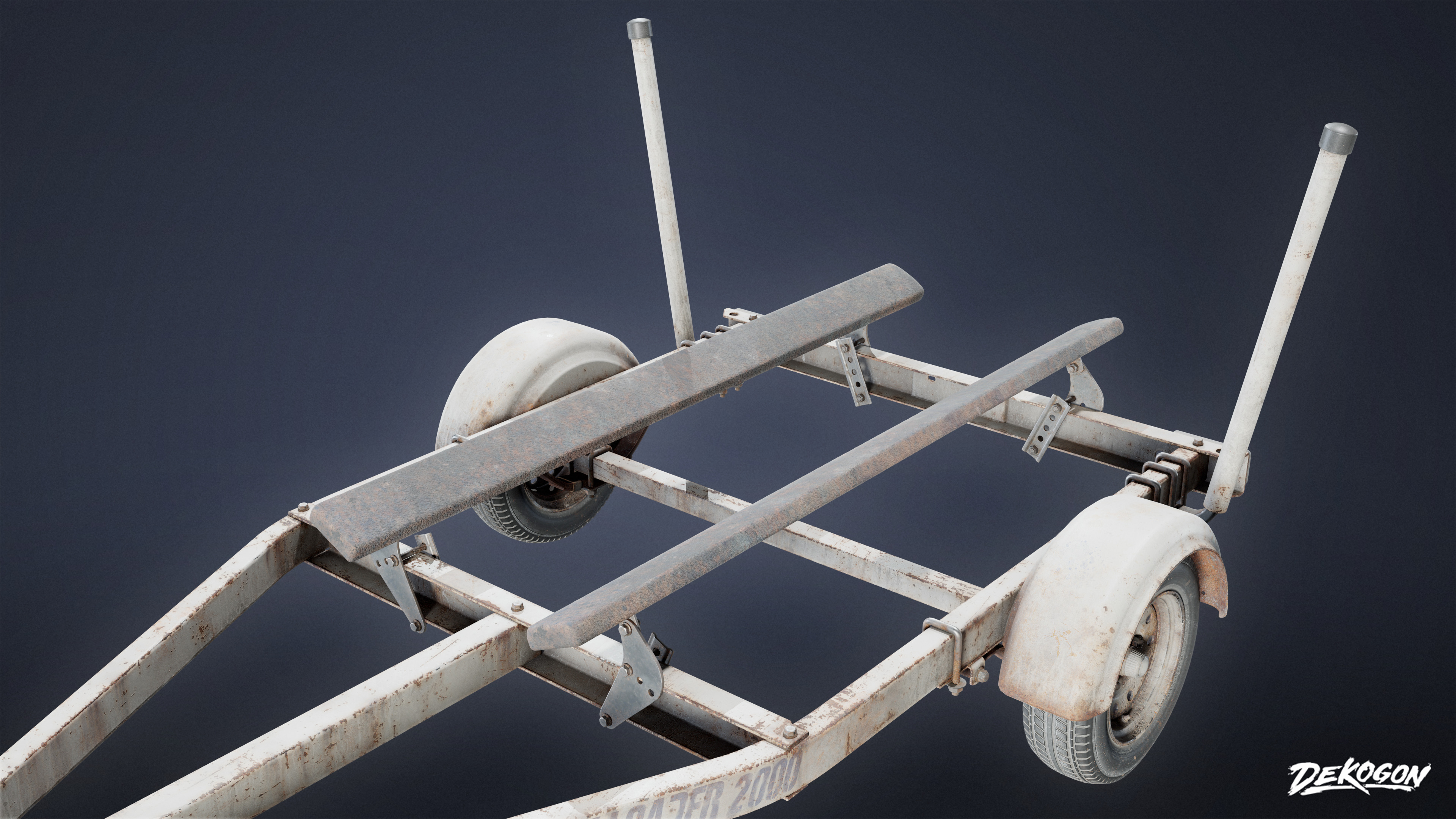 VEHICLES - Boat Trailer 02 - NANITE Low-poly 3D model_6