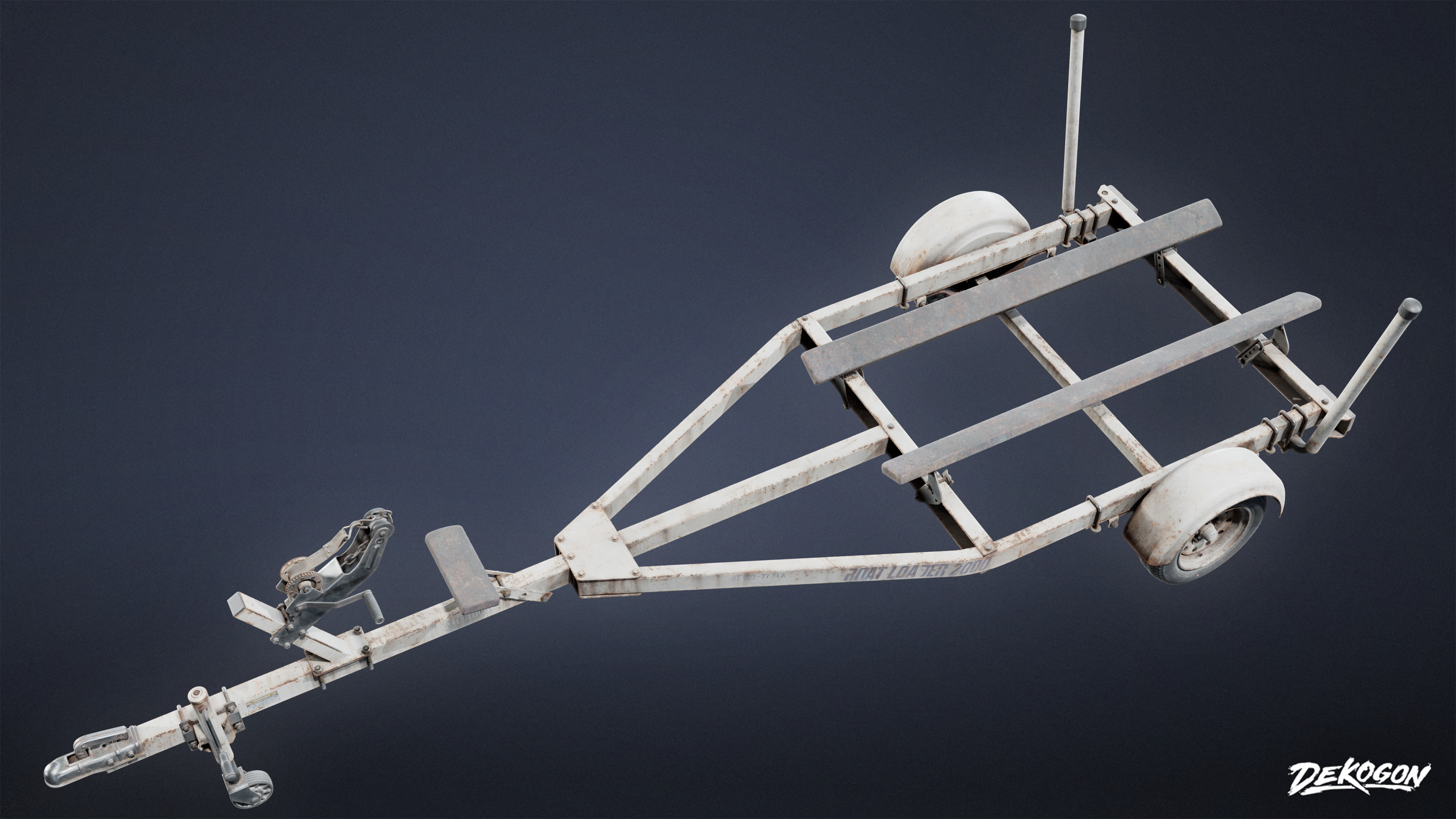 VEHICLES - Boat Trailer 02 - NANITE Low-poly 3D model_4