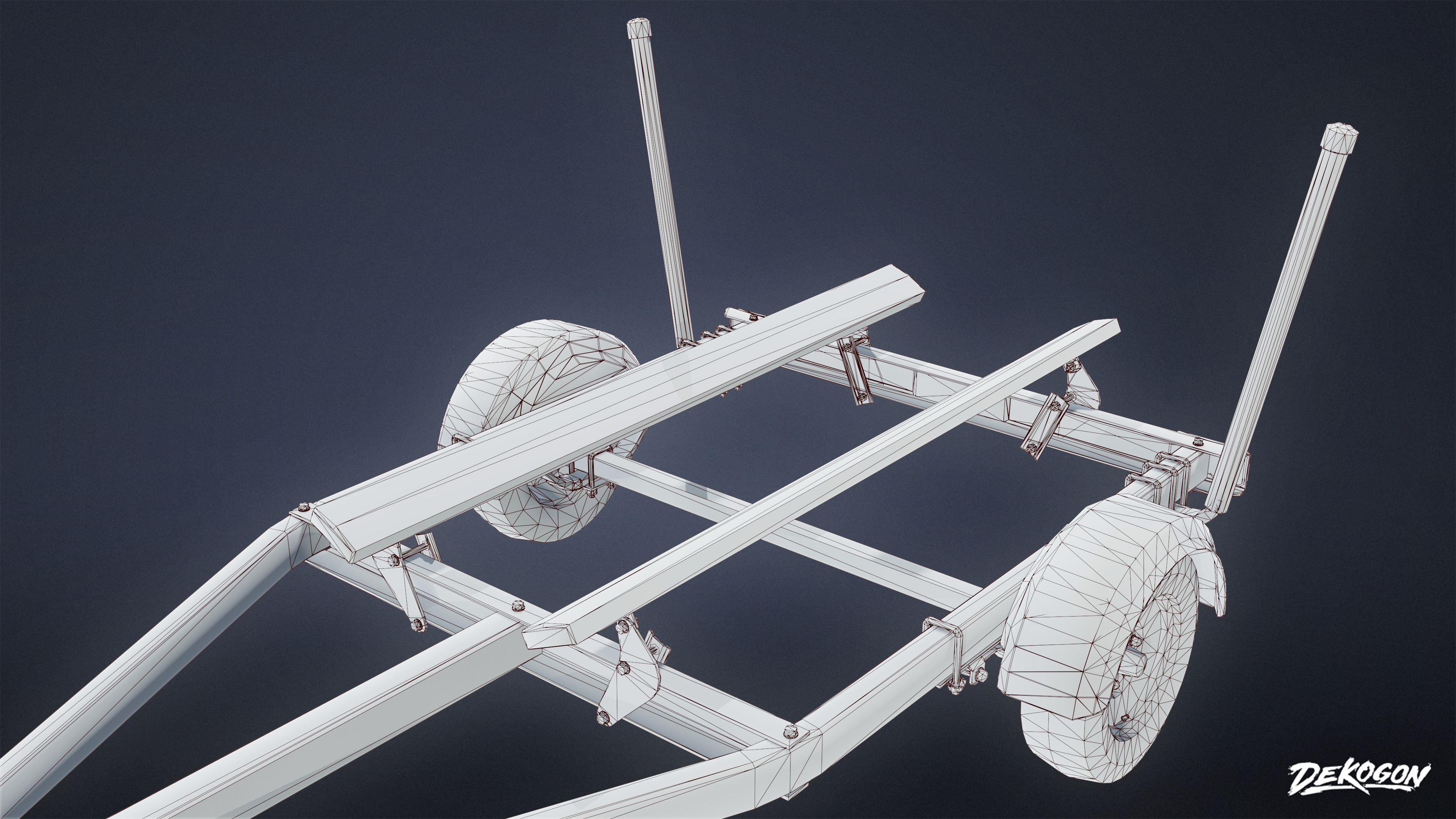 VEHICLES - Boat Trailer 02 - NANITE Low-poly 3D model_7