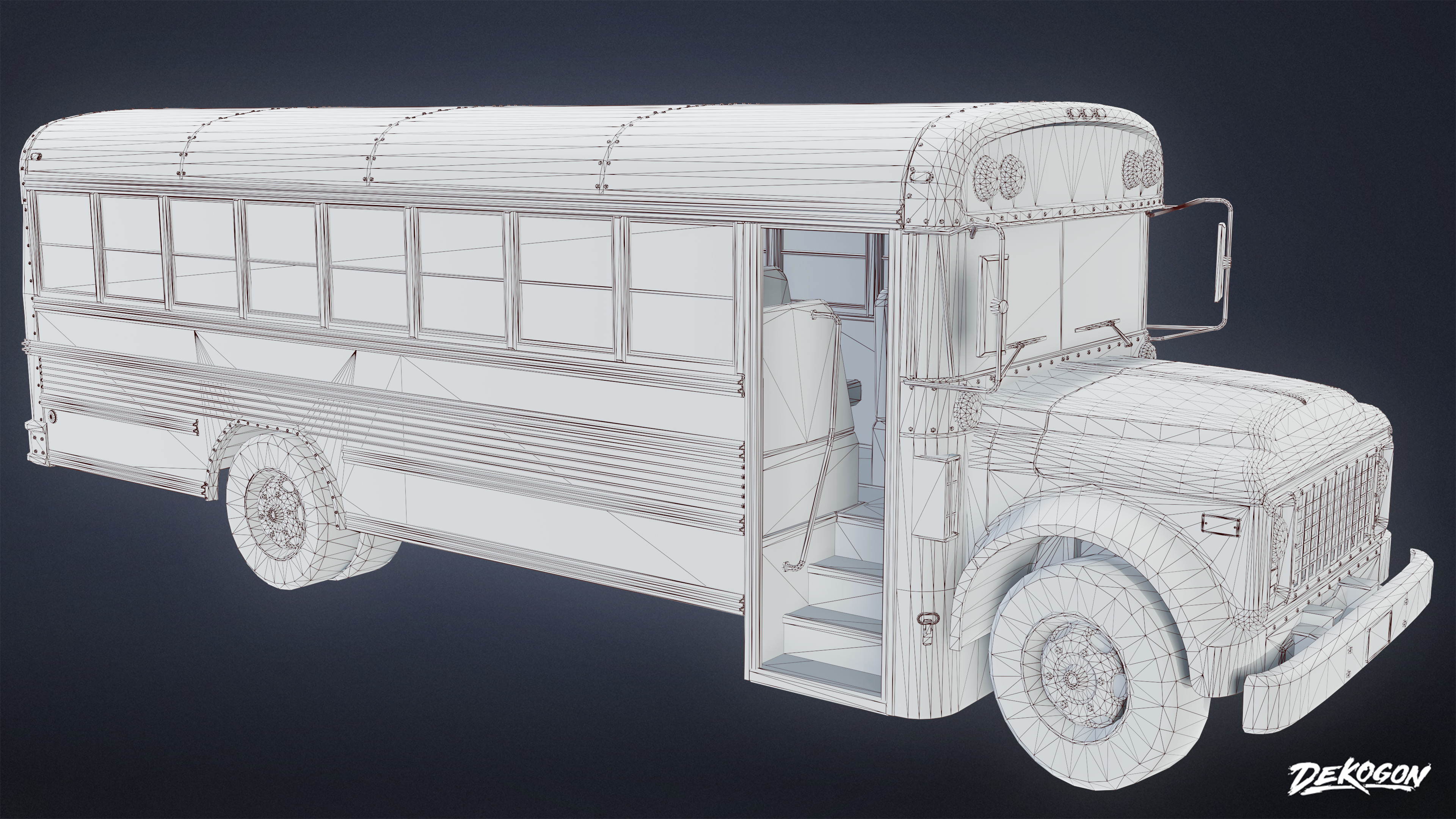 VEHICLES - Bus 01 - LOW POLY Low-poly 3D model_8