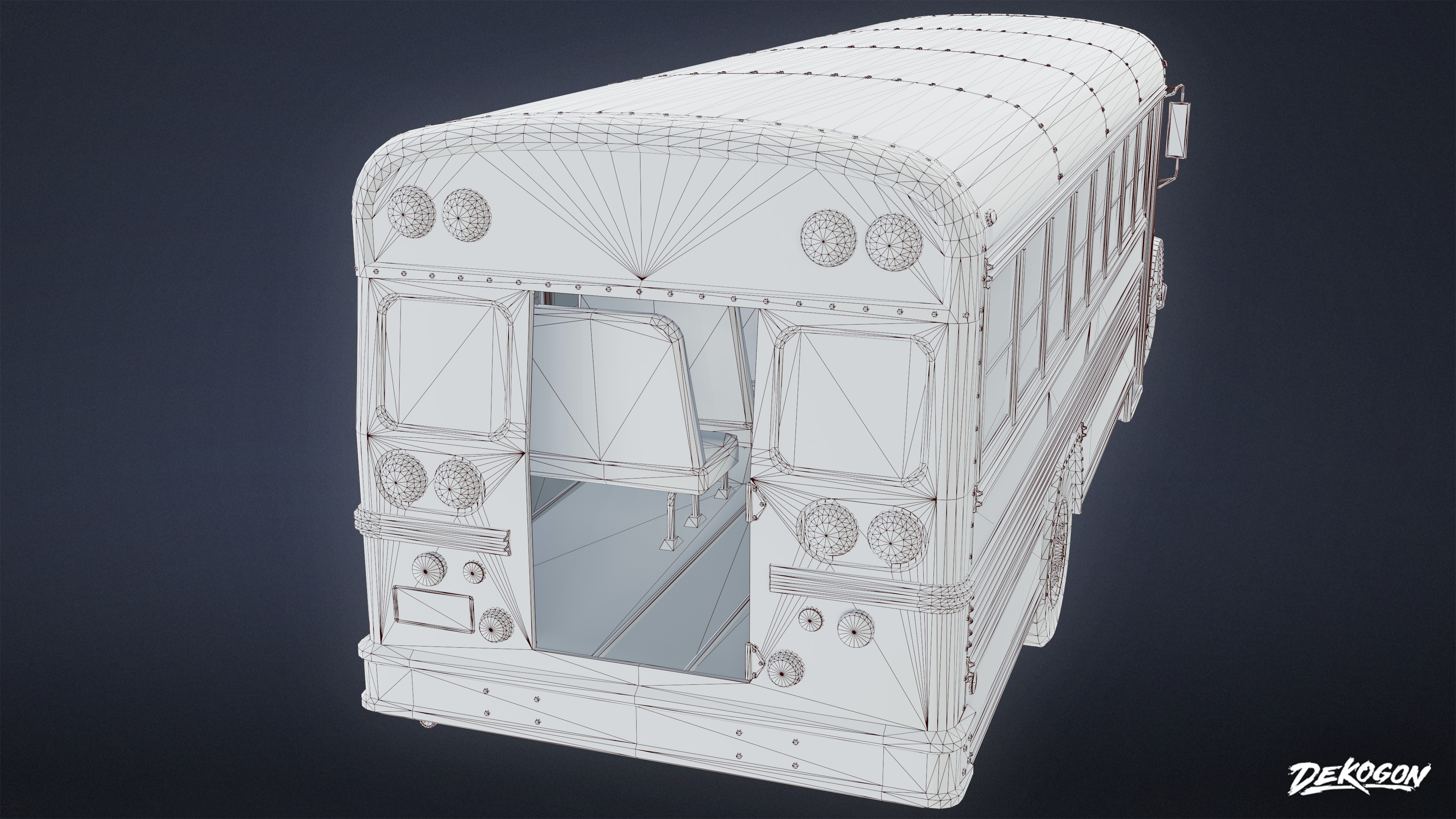 VEHICLES - Bus 01 - LOW POLY Low-poly 3D model_9