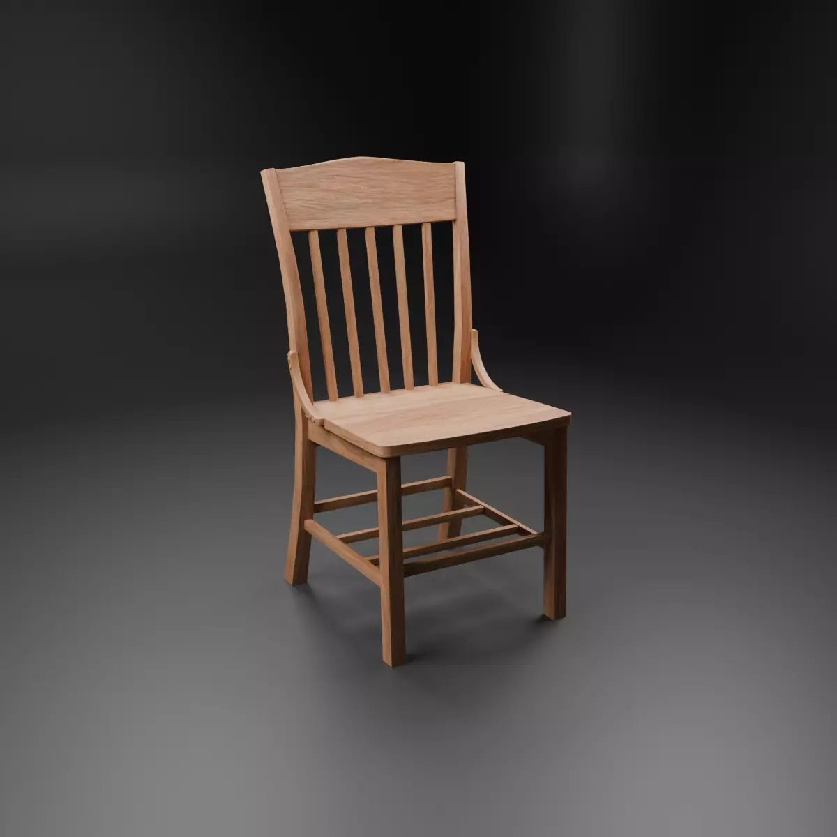 Wood Chair Free 3D model_0