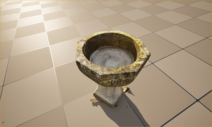Frozen Holy Water Stone Stoup 3D model