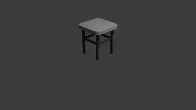 Modern Minimalist Stool with Metal Legs