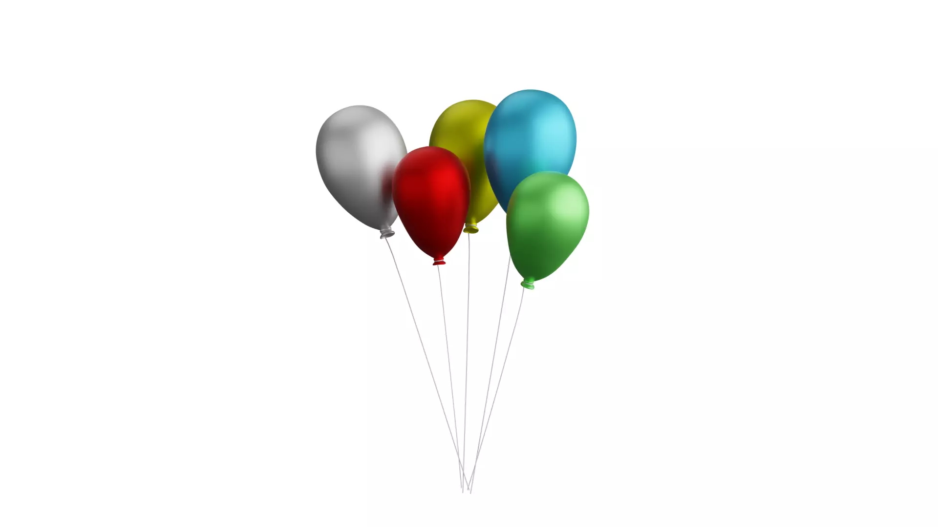 Balloons Bunch Low-poly 3D model_0