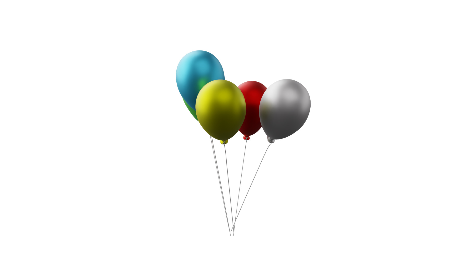 Balloons Bunch Low-poly 3D model_3