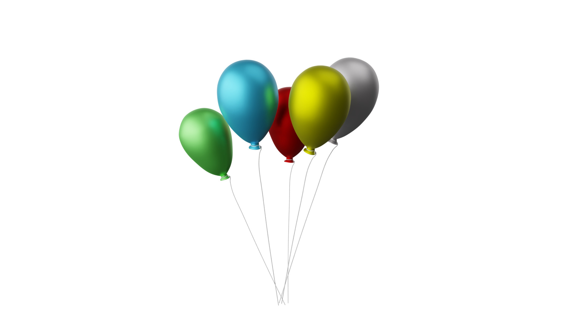 Balloons Bunch Low-poly 3D model_4