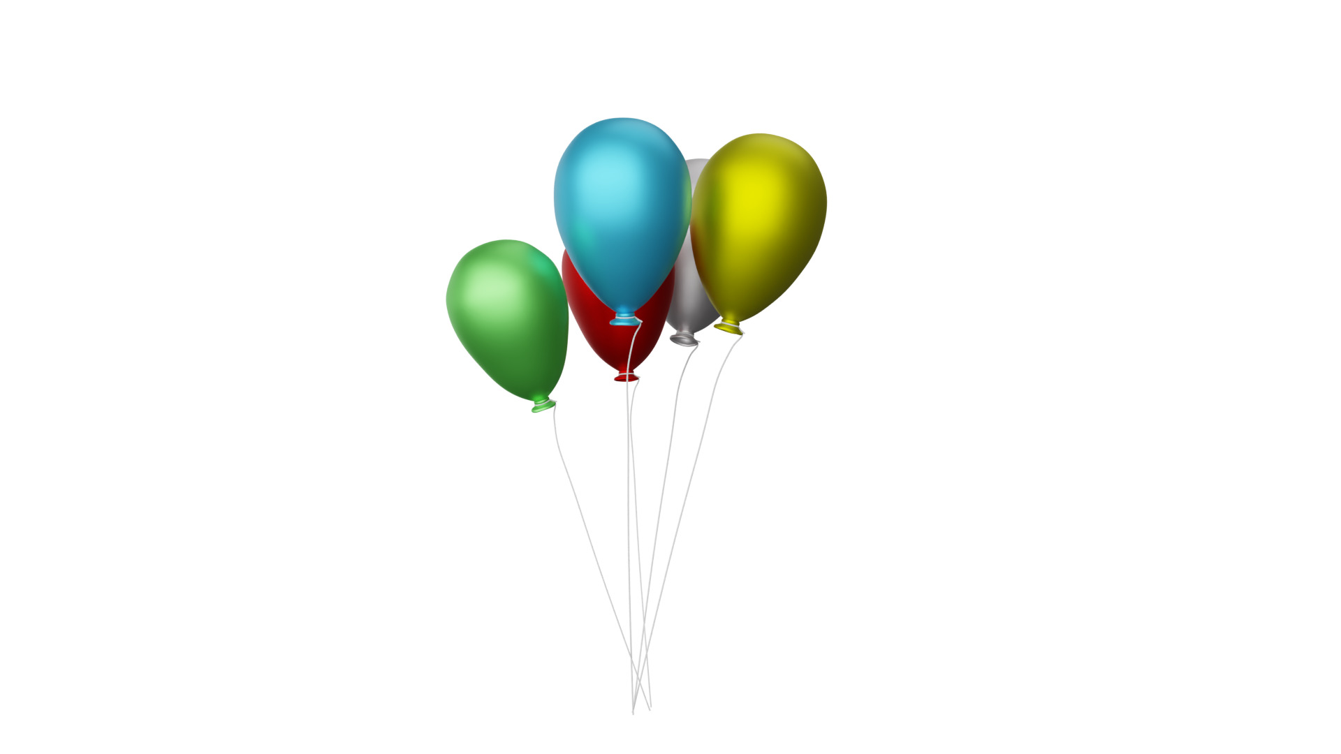 Balloons Bunch Low-poly 3D model_5