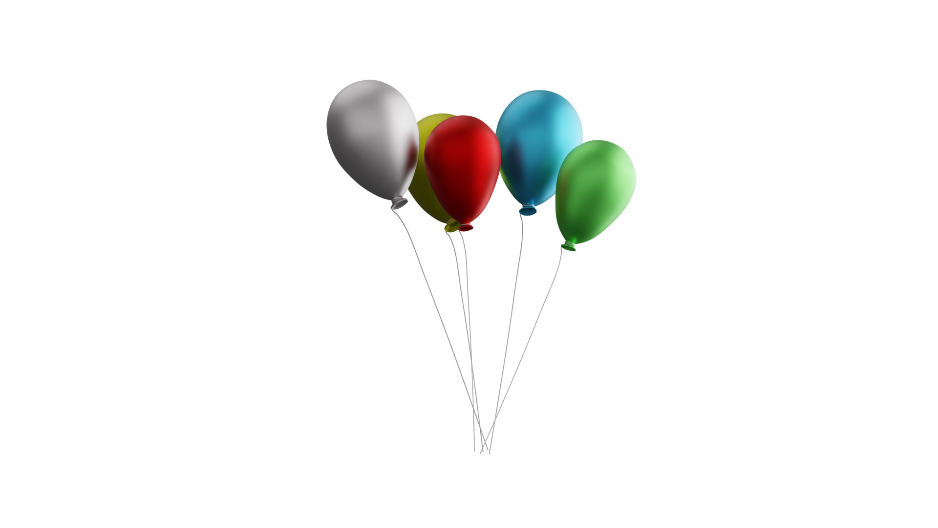 Balloons Bunch Low-poly 3D model_8