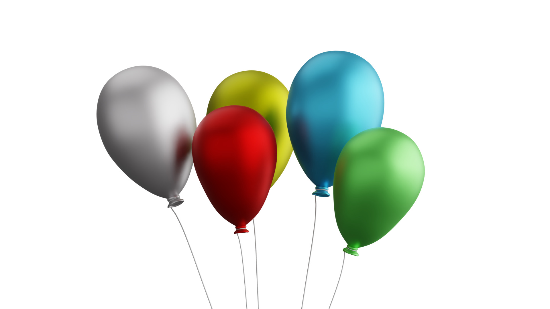 Balloons Bunch Low-poly 3D model_11
