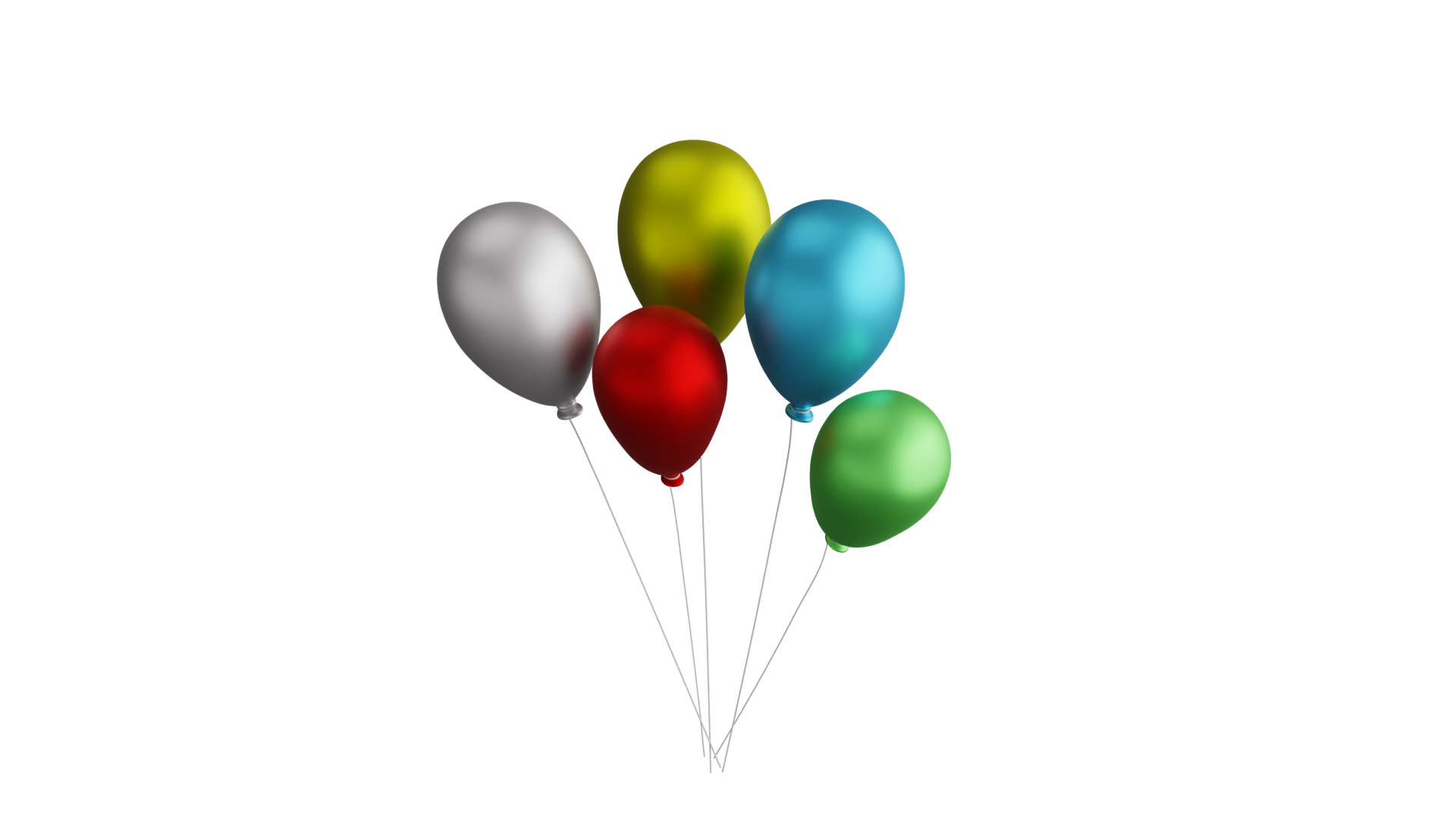 Balloons Bunch Low-poly 3D model_10