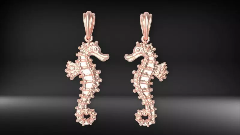 SUMMERTIME SEAHORSE PENDANT NECKLACE JEWELRY CHARM 3D print model