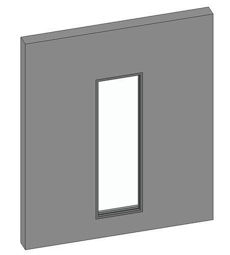 Single casement concept window Parametric Revit family 3D model