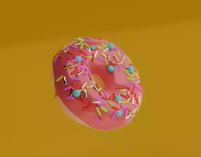3D Donut Model Low-poly 3D model