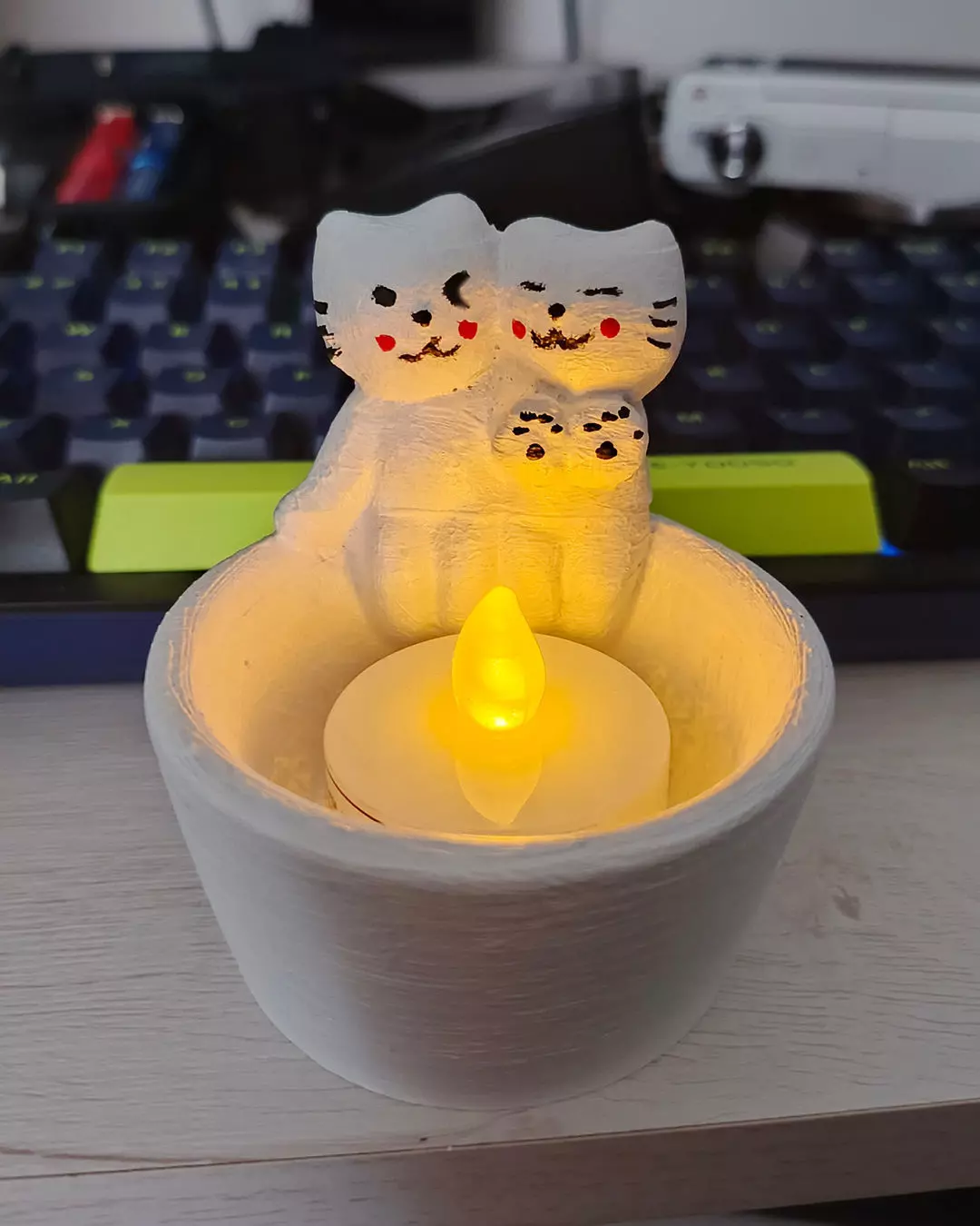 Cats Led Candle 3D model_0