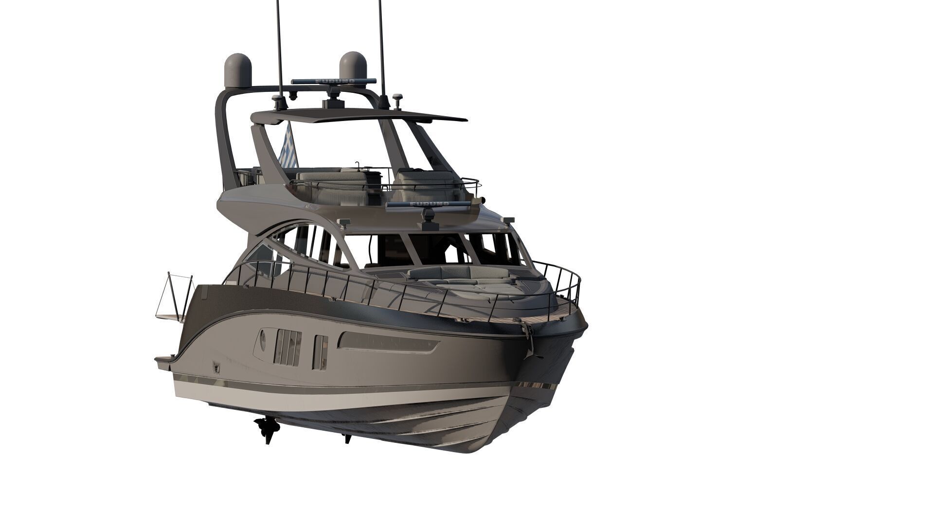 Luxury yacht 77feet 3D model_20