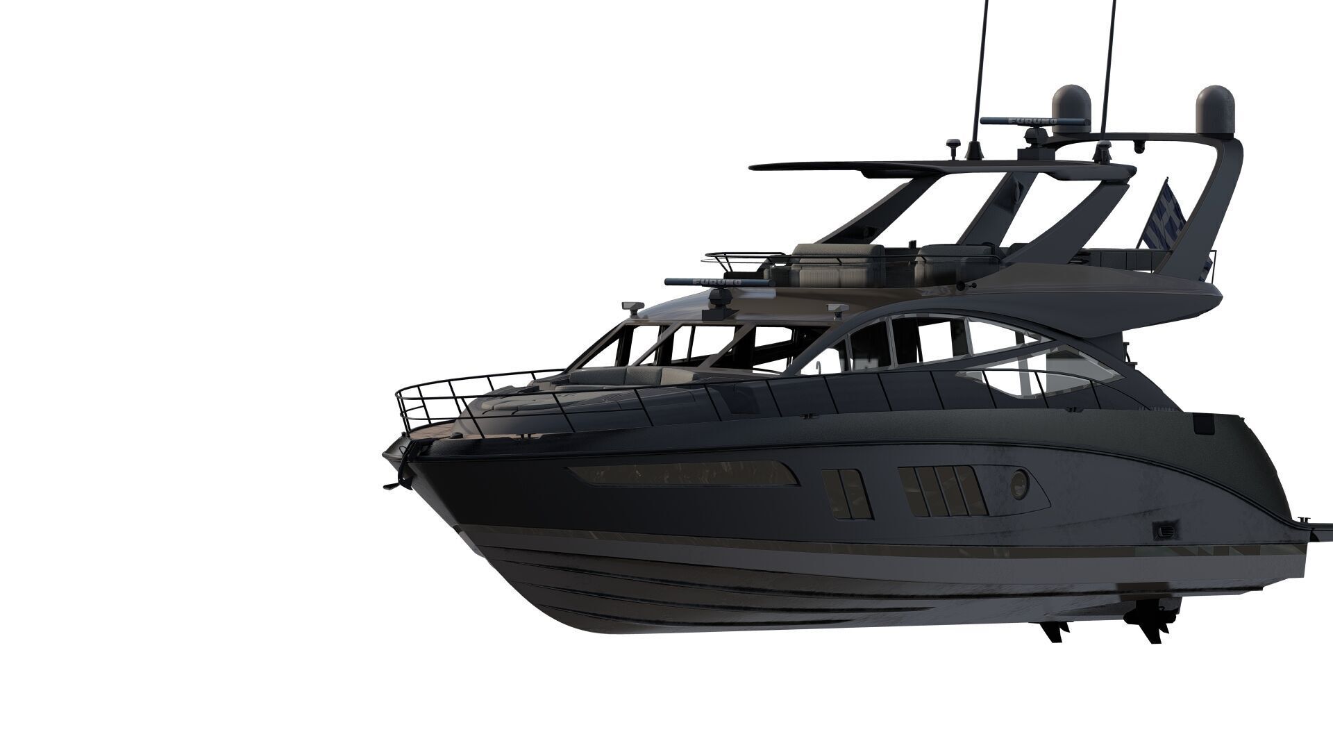 Luxury yacht 77feet 3D model_1