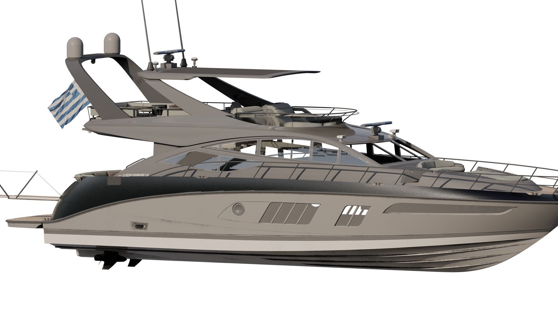 Luxury yacht 77feet 3D model_17