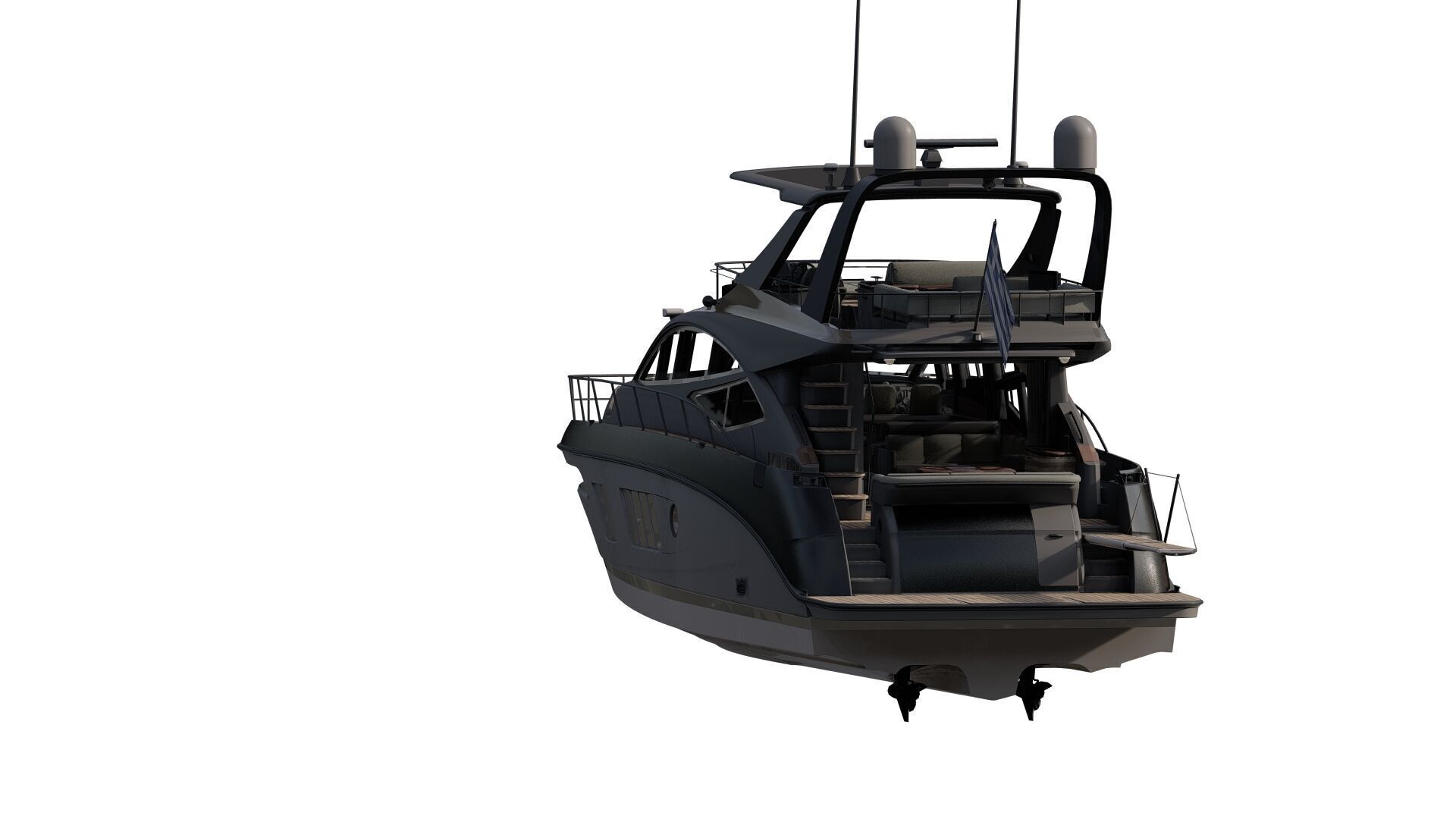 Luxury yacht 77feet 3D model_9