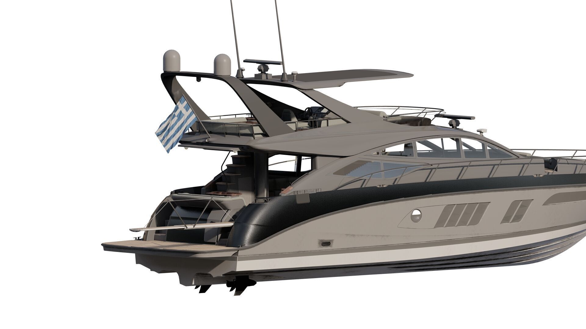 Luxury yacht 77feet 3D model_13