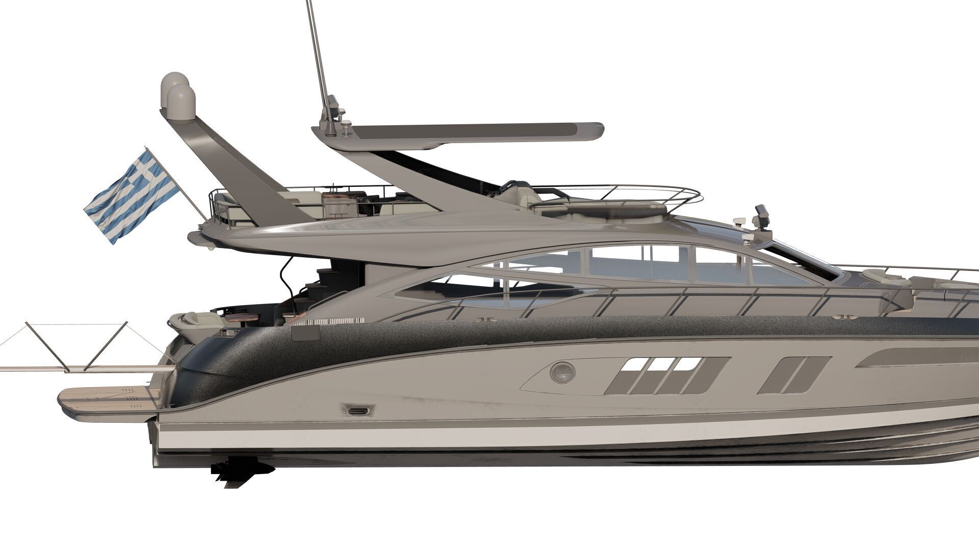 Luxury yacht 77feet 3D model_15