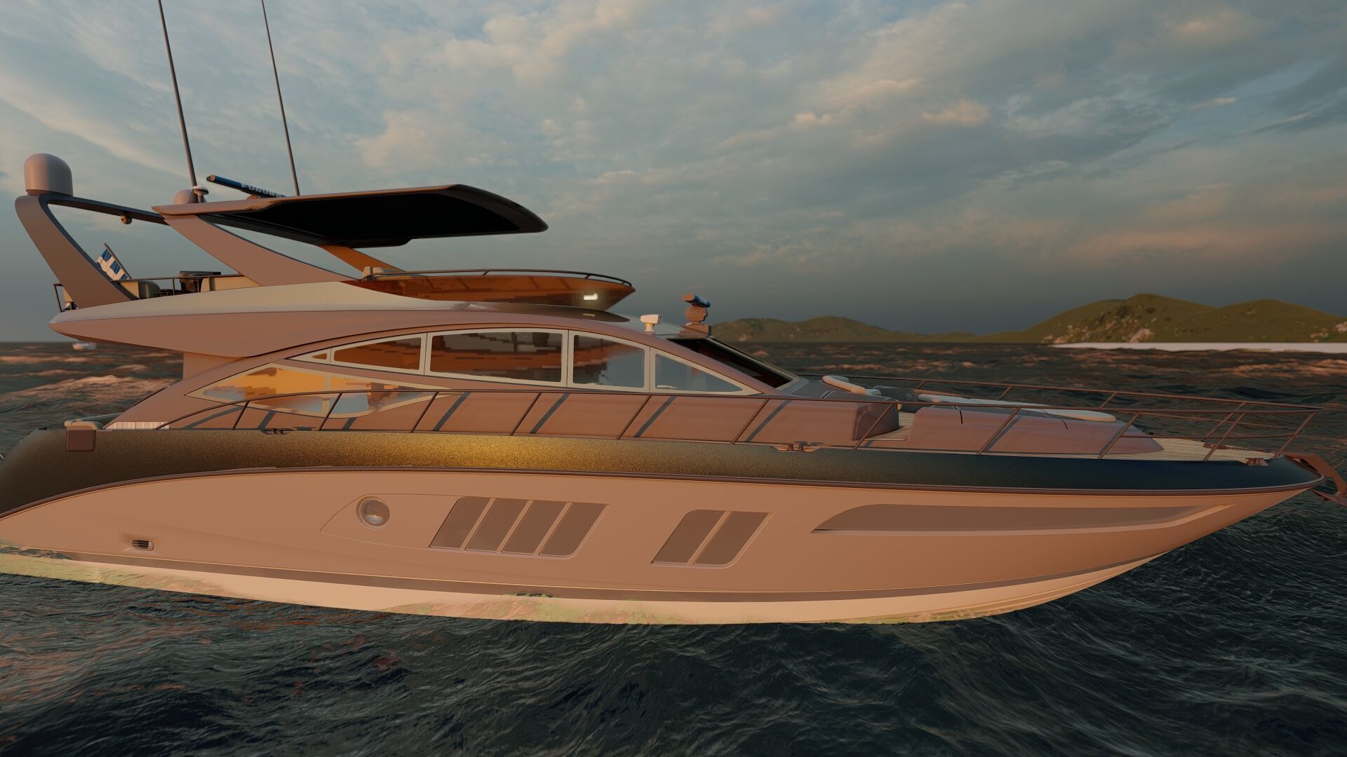 Luxury yacht 77feet 3D model_21