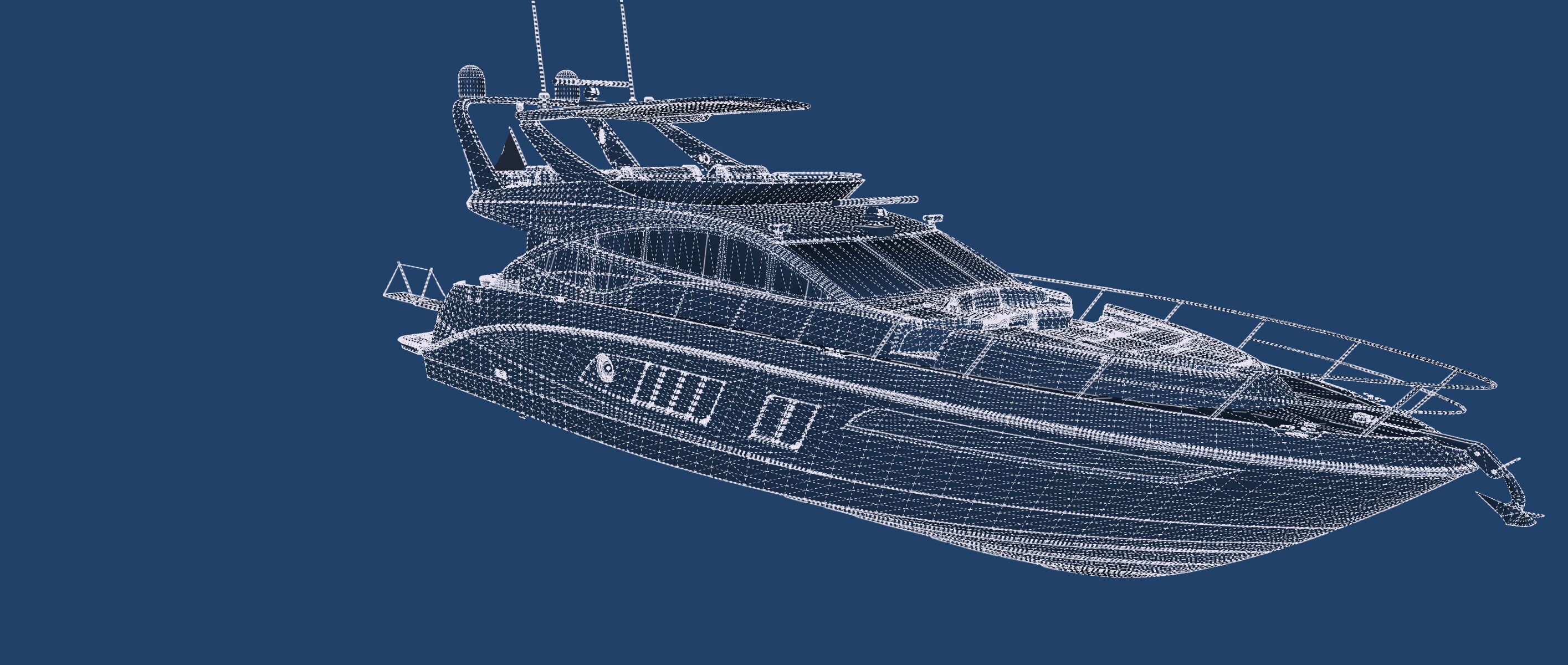 Luxury yacht 77feet 3D model_52