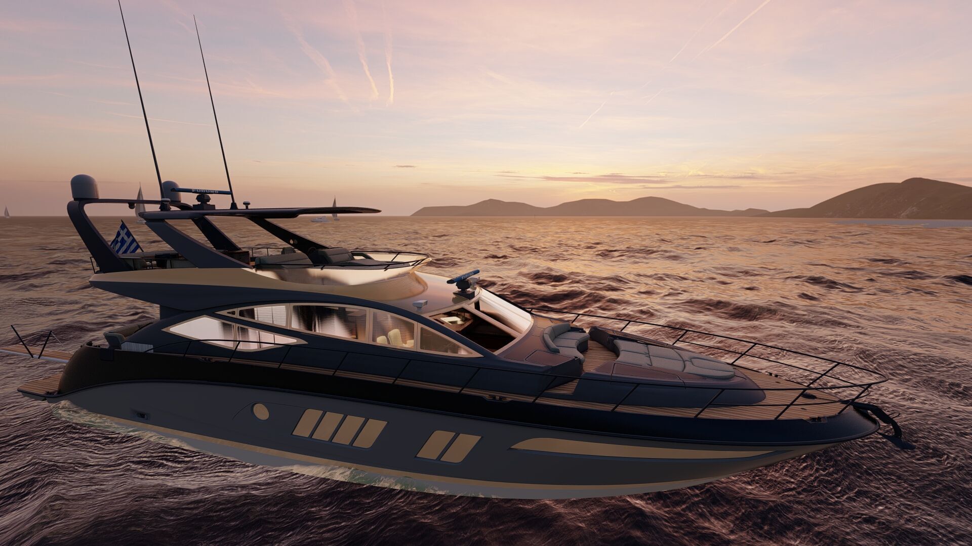 Luxury yacht 77feet 3D model_39