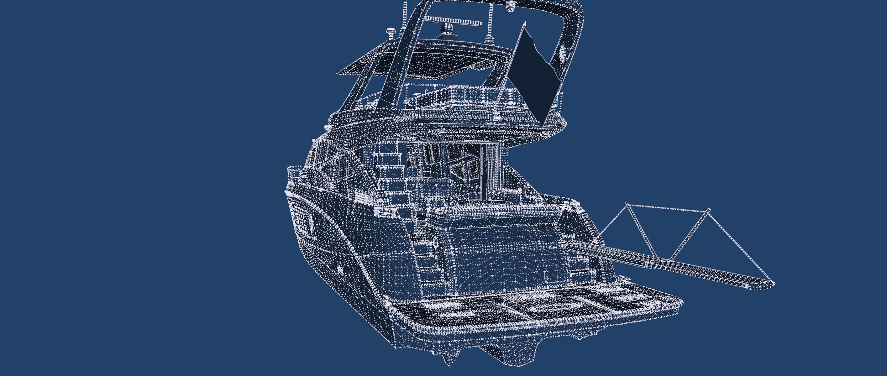 Luxury yacht 77feet 3D model_54