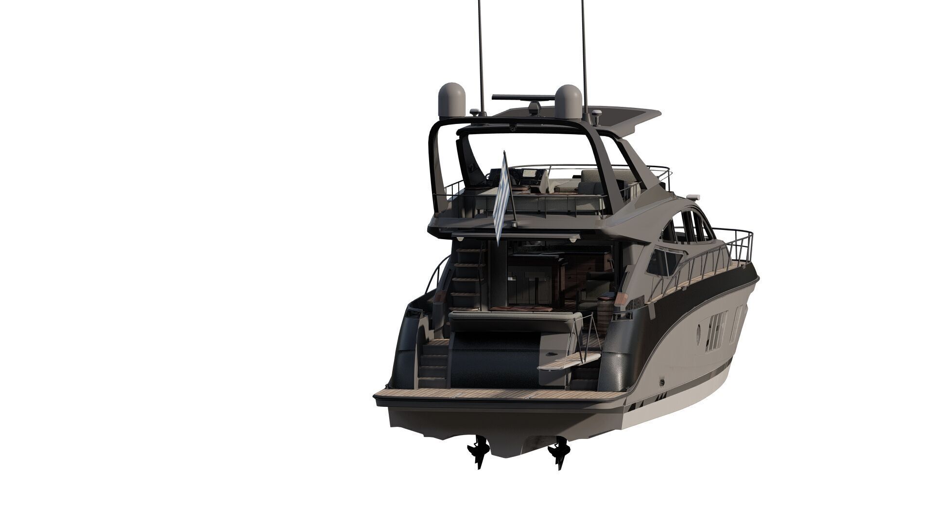 Luxury yacht 77feet 3D model_11