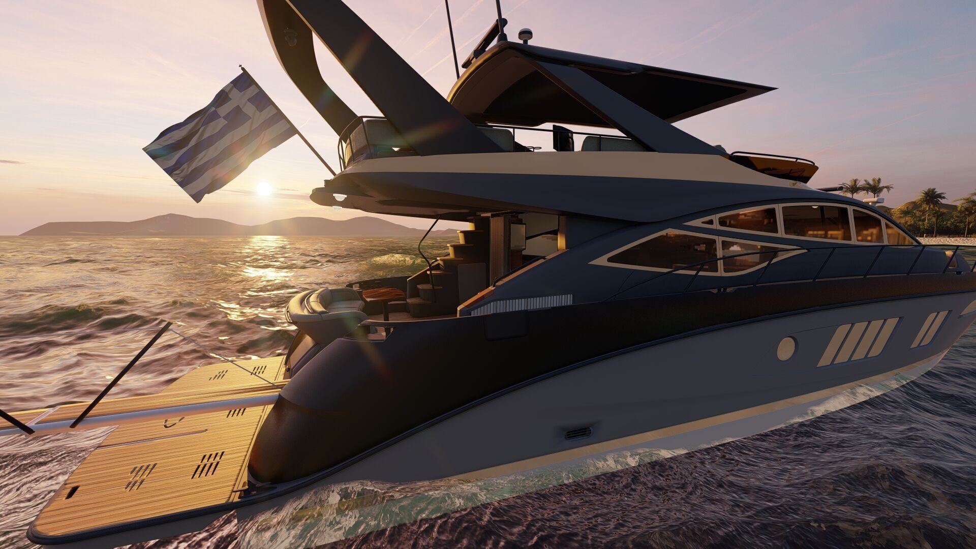 Luxury yacht 77feet 3D model_36