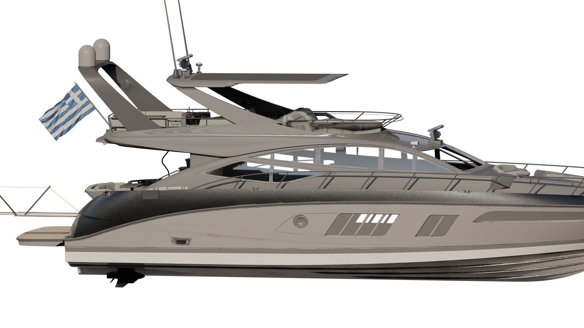 Luxury yacht 77feet 3D model_16